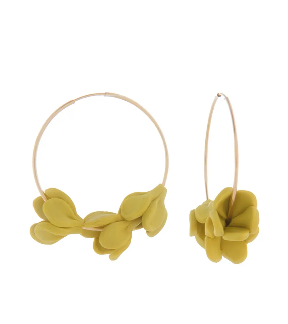 Medium Hoop Green Pakalana Earrings 1