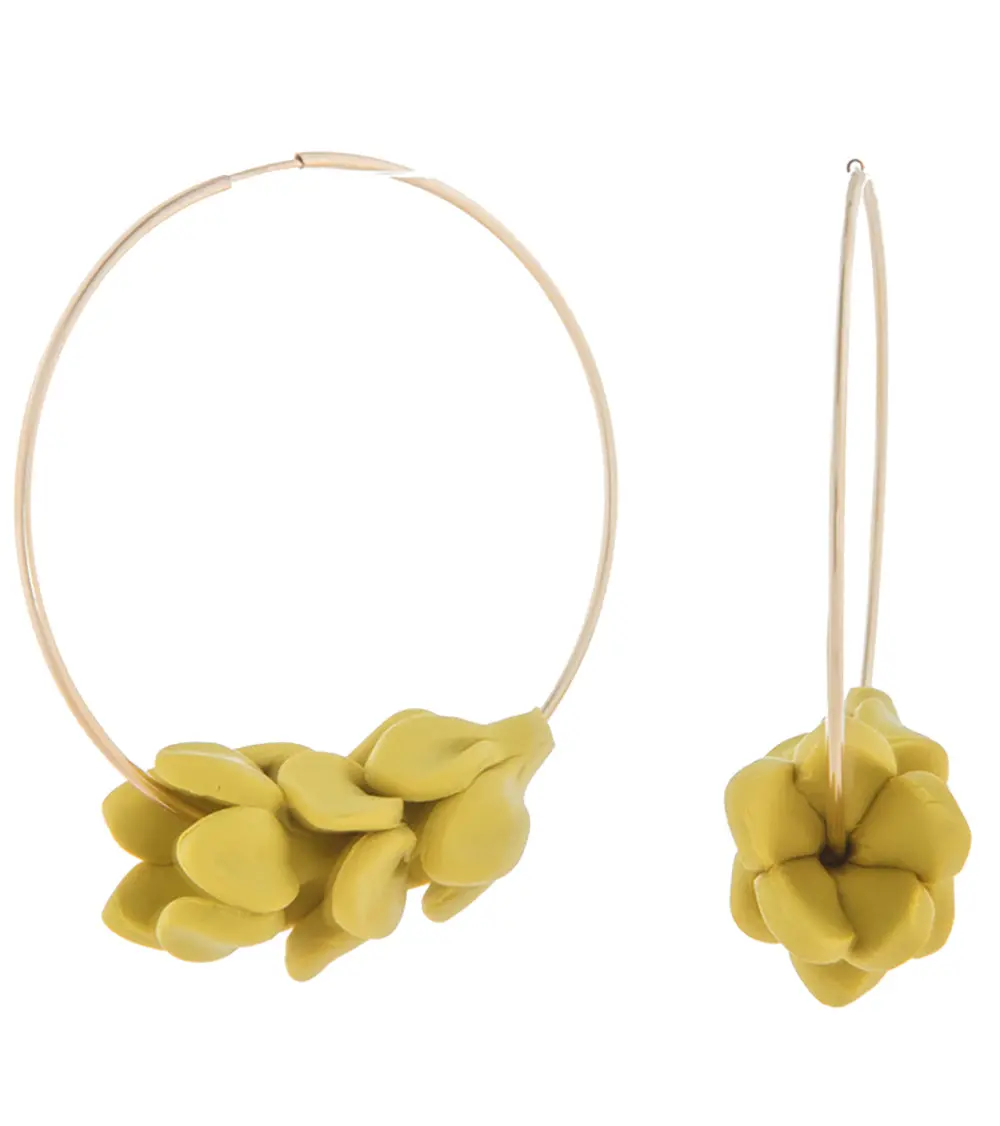 Large Hoop Green Pakalana Earrings 1