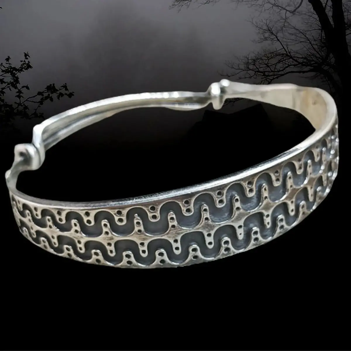 Adjustable Silver Viking Arm Ring From Halleby 1