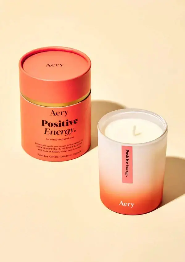 Positive Energy Scented Candle - Pink Grapefruit Vetiver And Mint - Aery Living 1