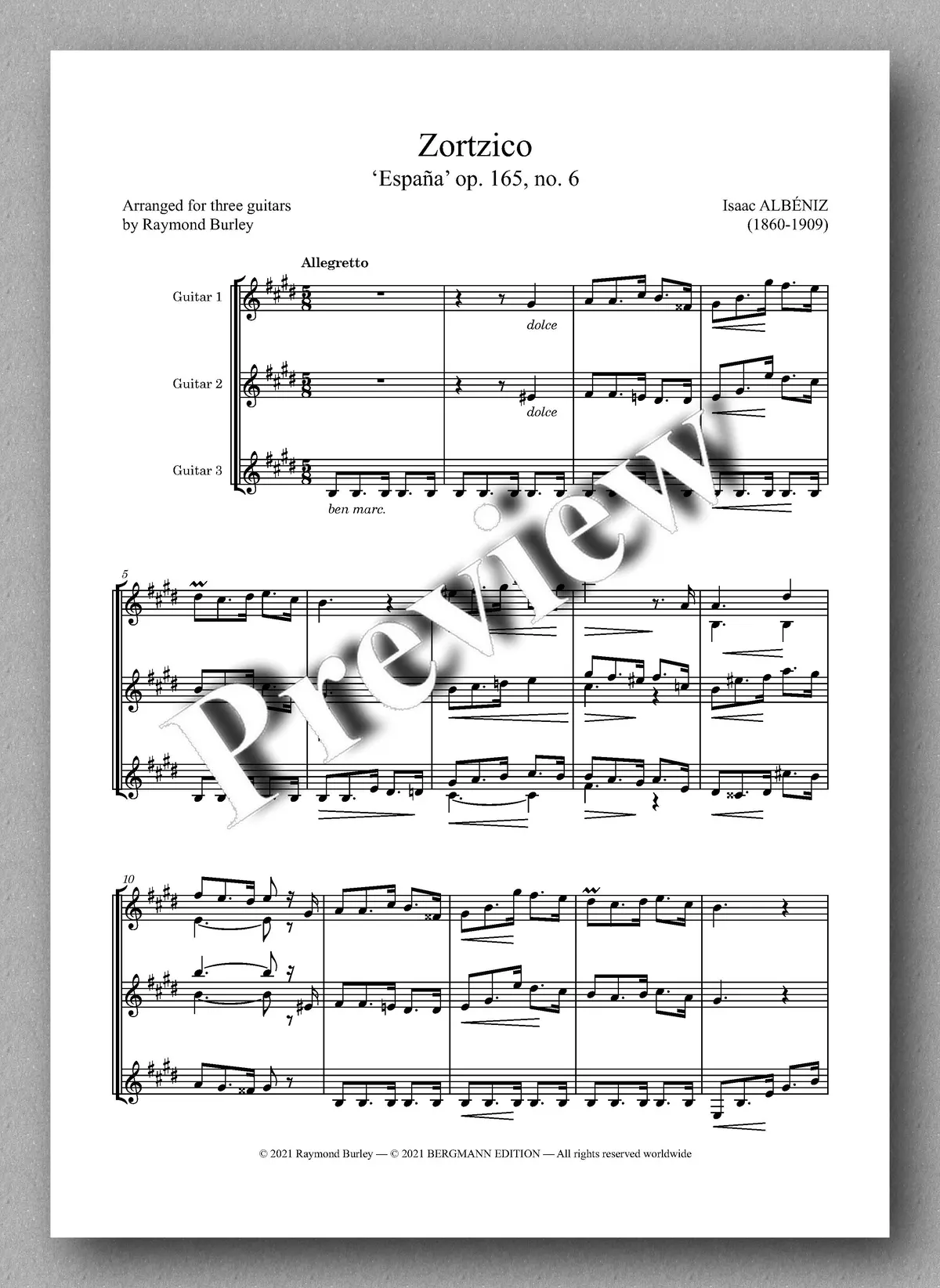 Albéniz-Burley, Zortzico 2