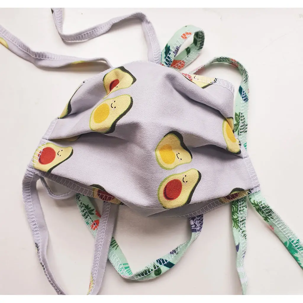Face Mask - With Ties. Avocados & Gardening By Marley's Monsters 1