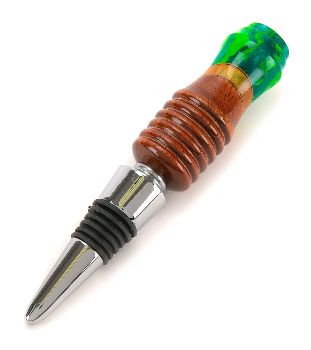 Koa Hybrid Wine Stopper & Cork Screw (Various Colors) By Dale Dennison 3