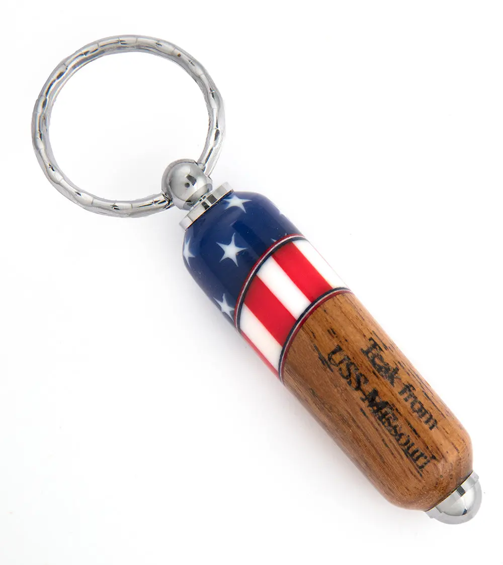 Uss Missouri Teak/Resin Key Ring 1