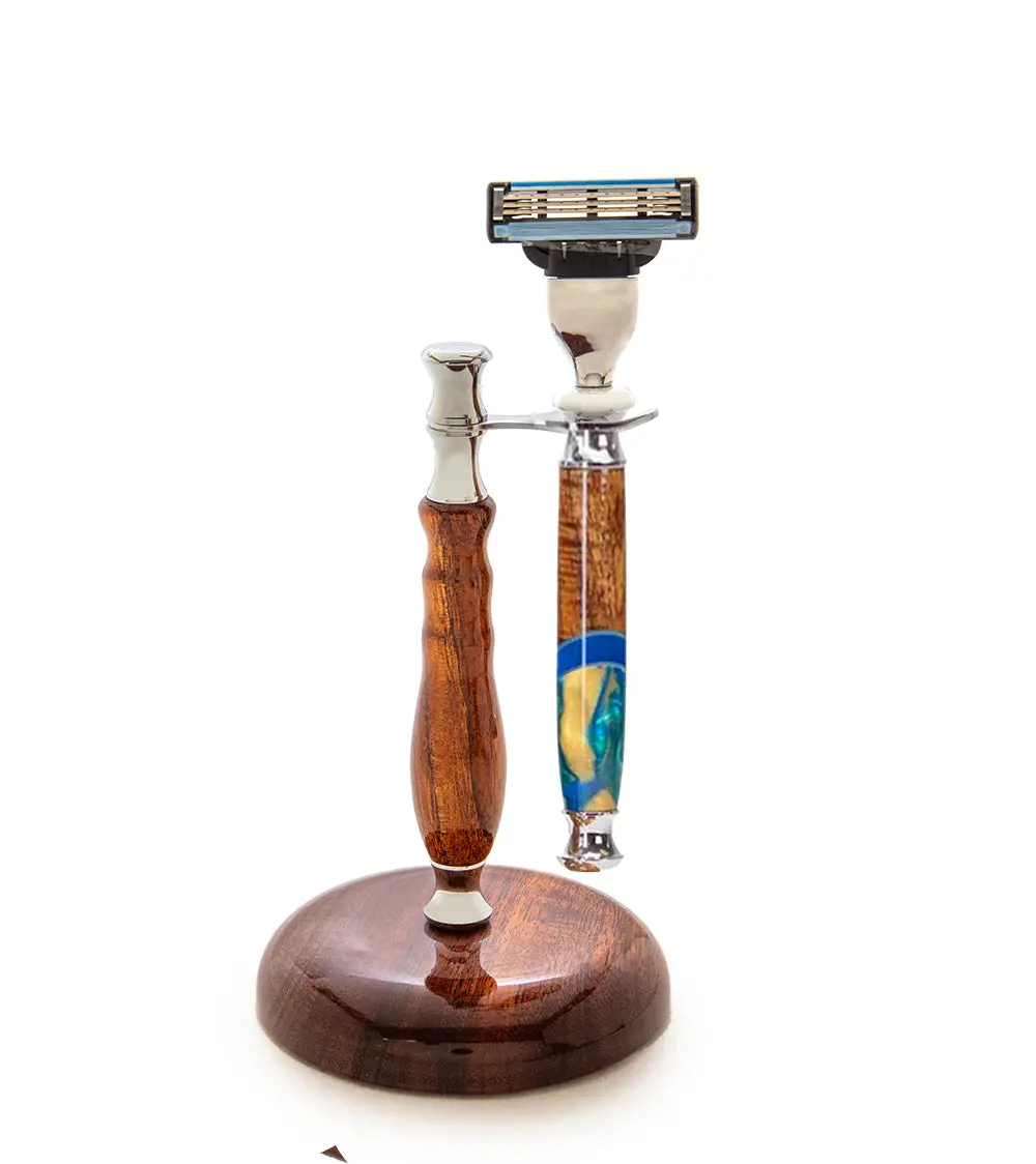 Koa Shaving Kit #1C - Hybrid Mach (Various Colors) By Dale Dennison 1
