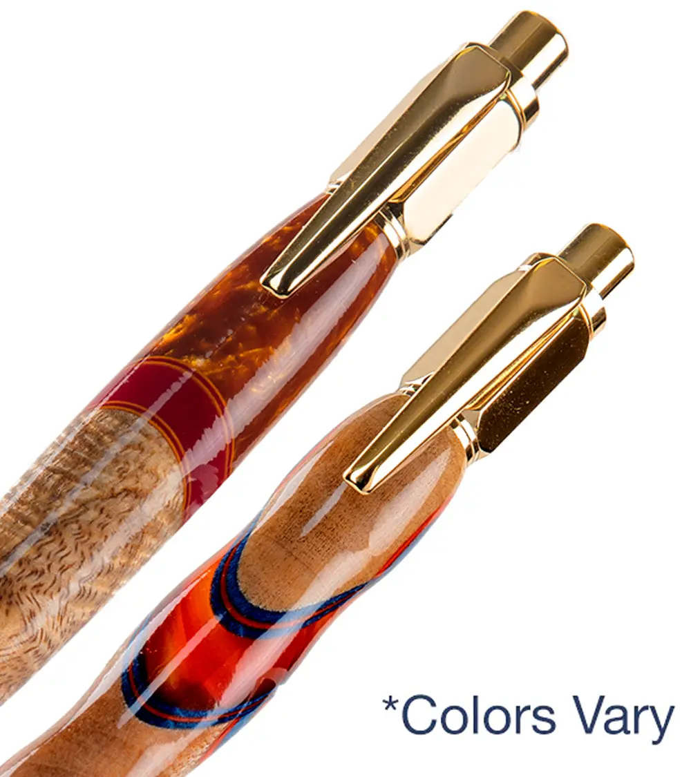Vertex Clicker Koa Ball Point Pen With Resin 1