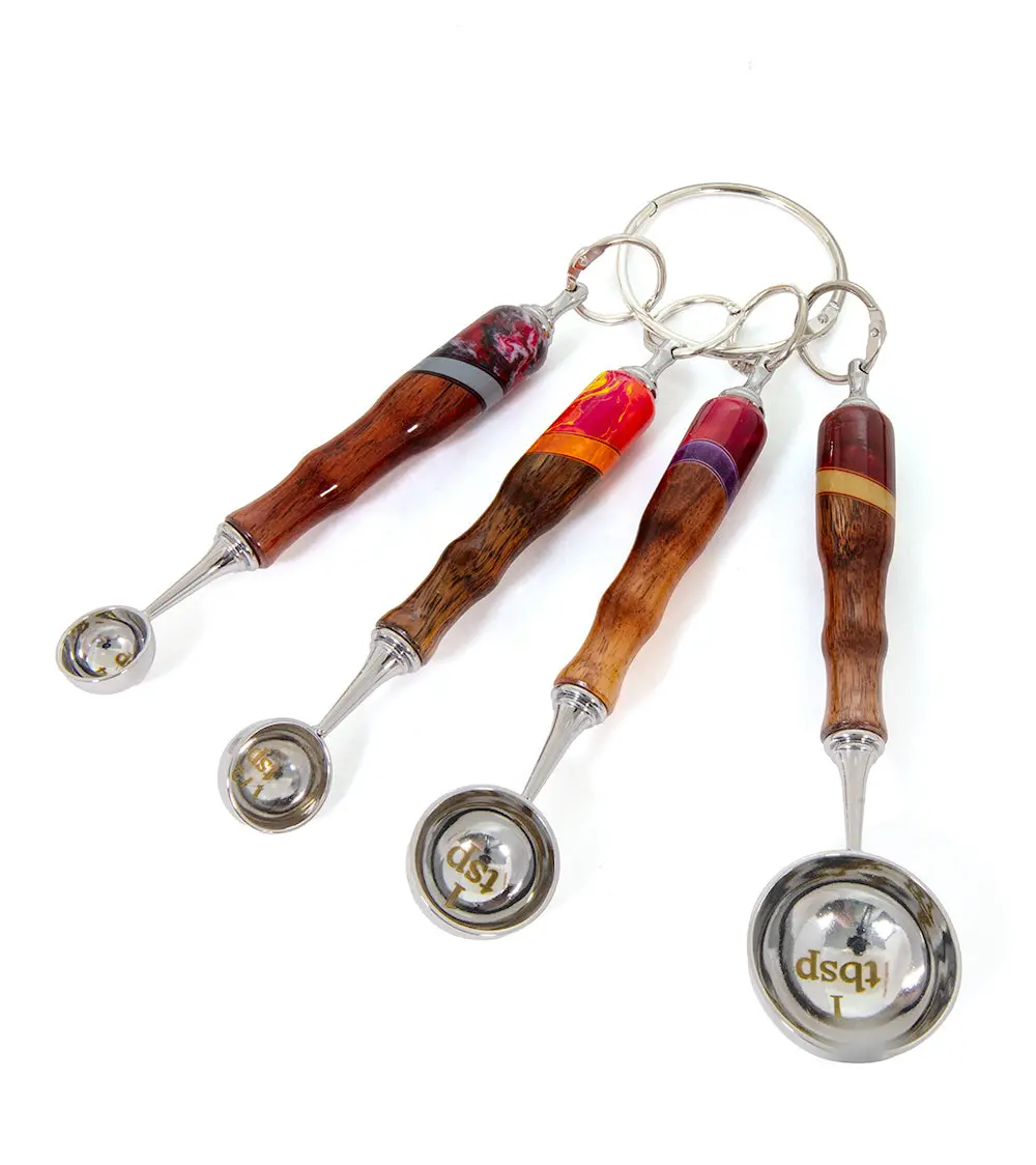 Koa Measuring Spoons/Melon Ballers - Red 1