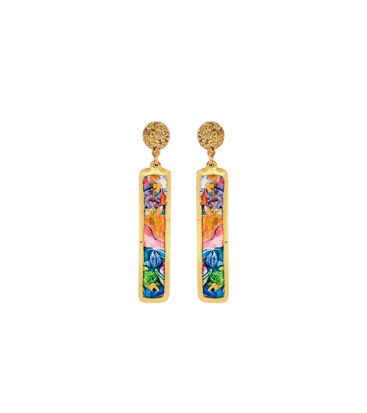 Rainbow Shells Column Earrings 1