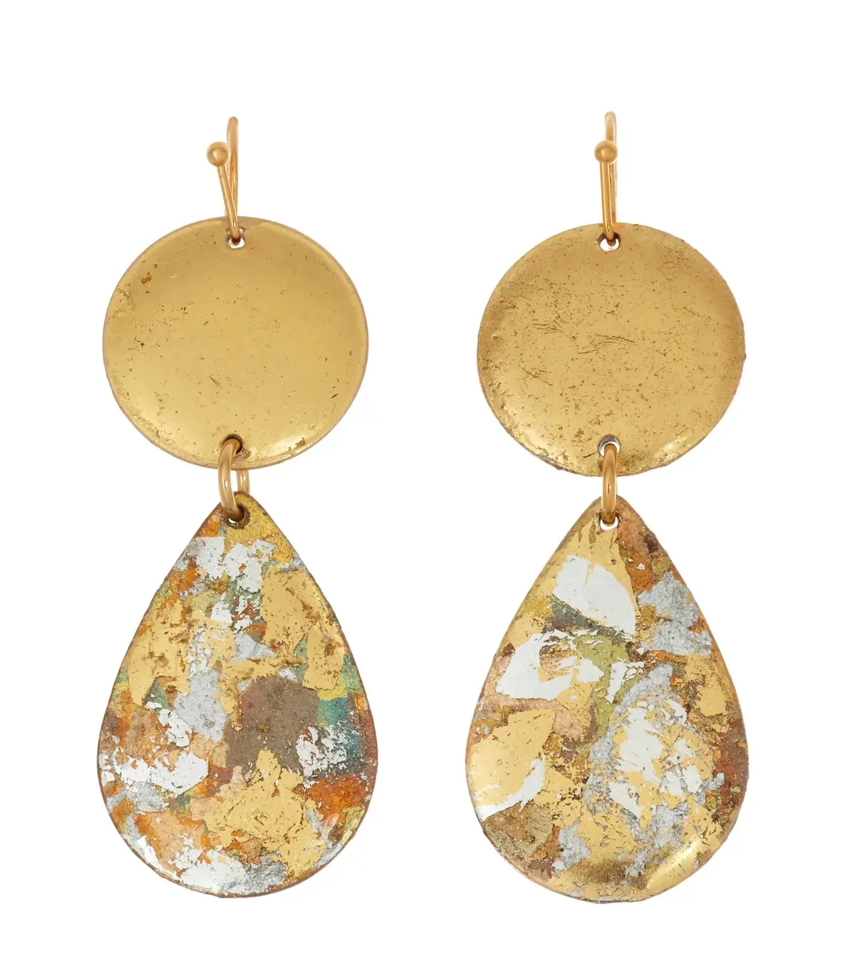 Cosmos Gold Leaf Teardrop Earrings 2