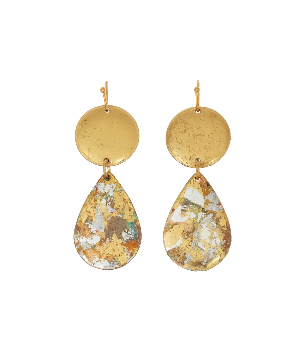 Cosmos Gold Leaf Teardrop Earrings 1