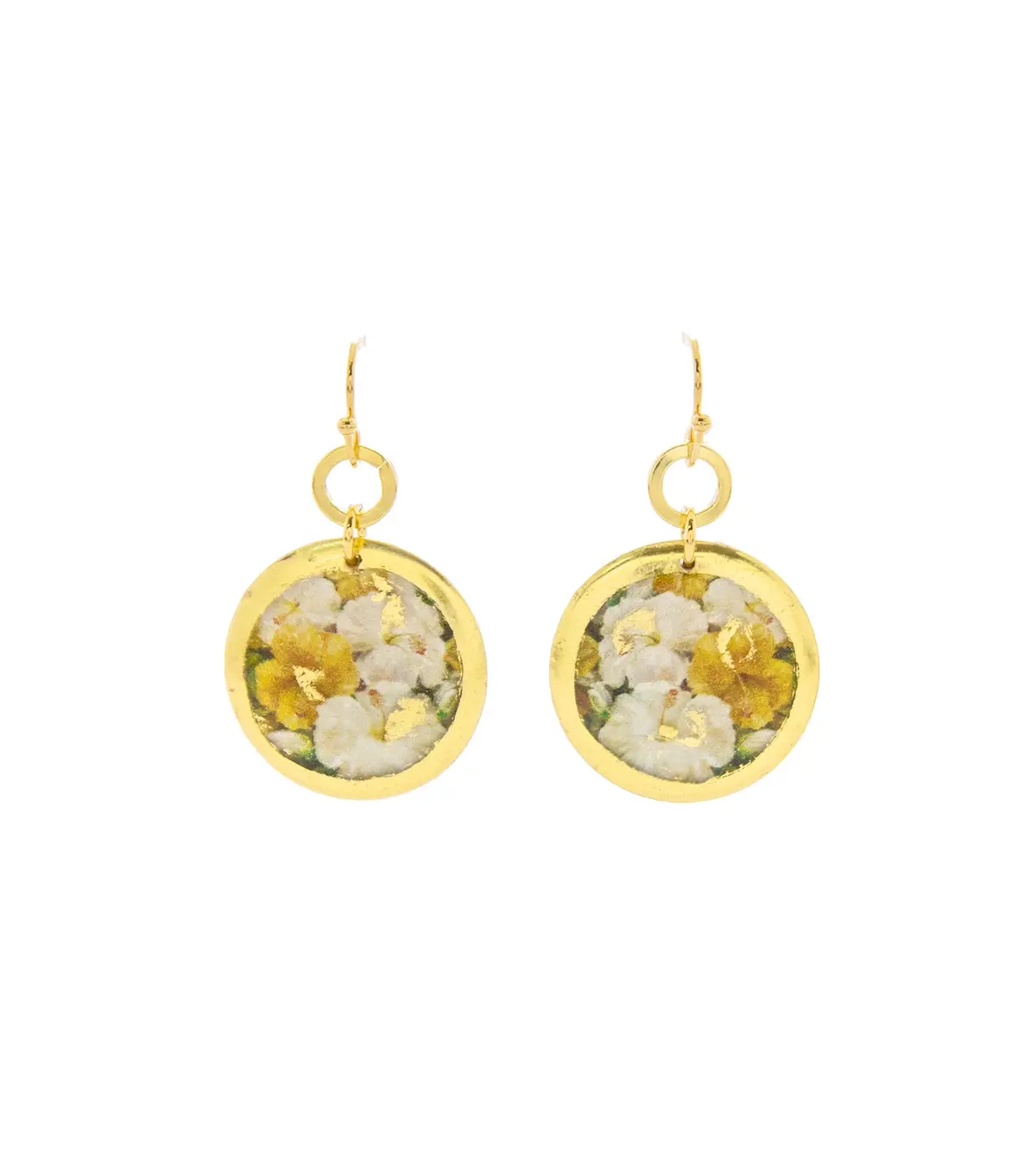 Eva Makk "Hibiscus" Disc Earrings 1
