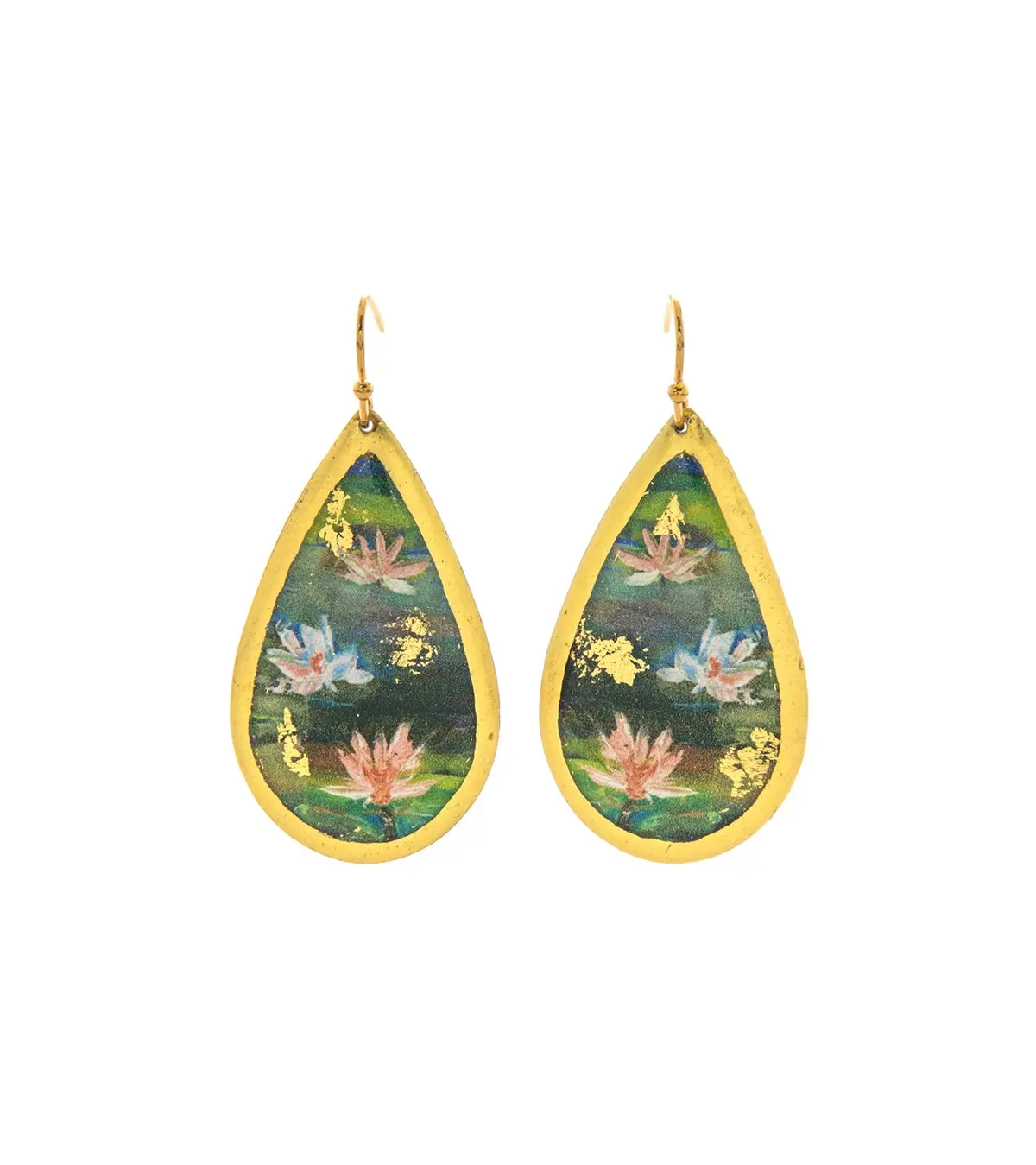Hiroshi Tagami "Waterlilly" Teardrop Earrings 1