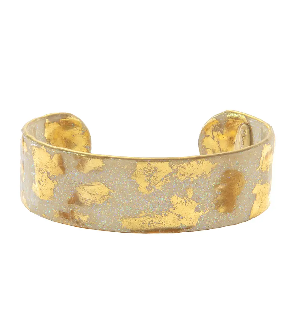 Dazzled Cream Iridescent Gold Cuff Bracelet 1
