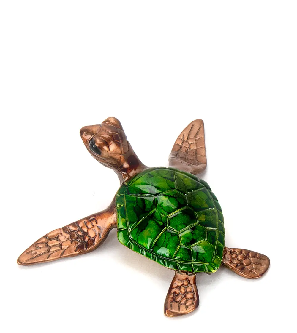 Bronze Sculpture "Slow Poke" Green By Chris Barela 1