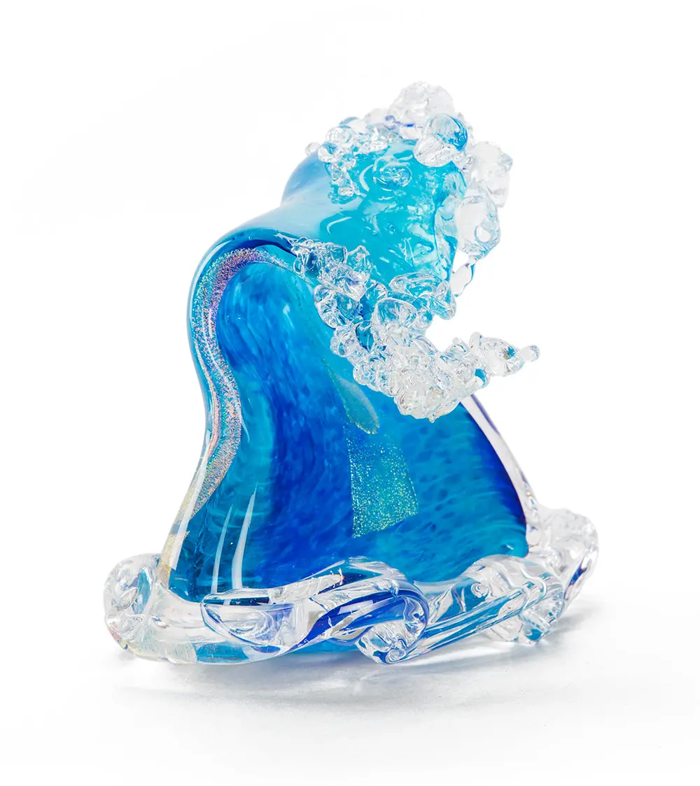 Glass Sculpture "Crashing Wave" (Small) By Ben Silver 1