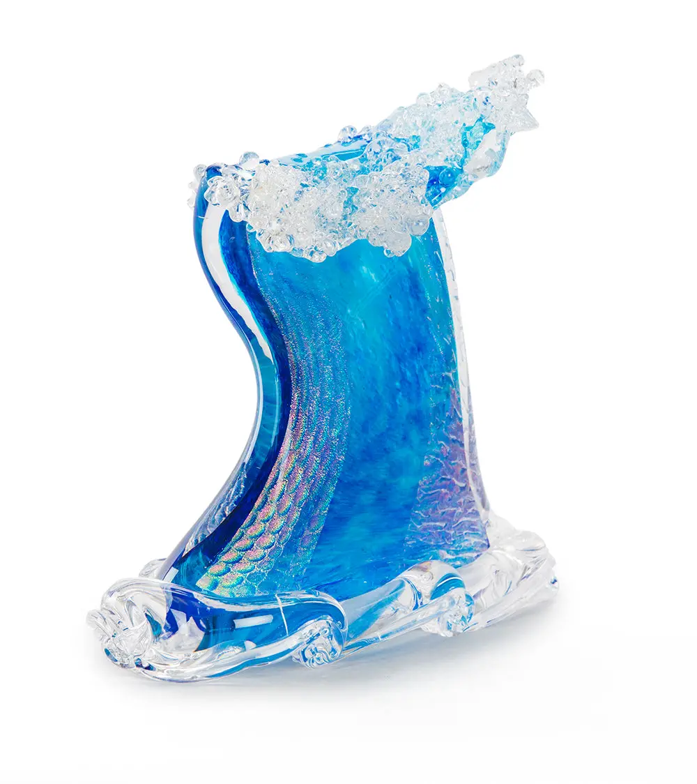 Glass Sculpture "Crashing Wave" (Medium) By Ben Silver 1