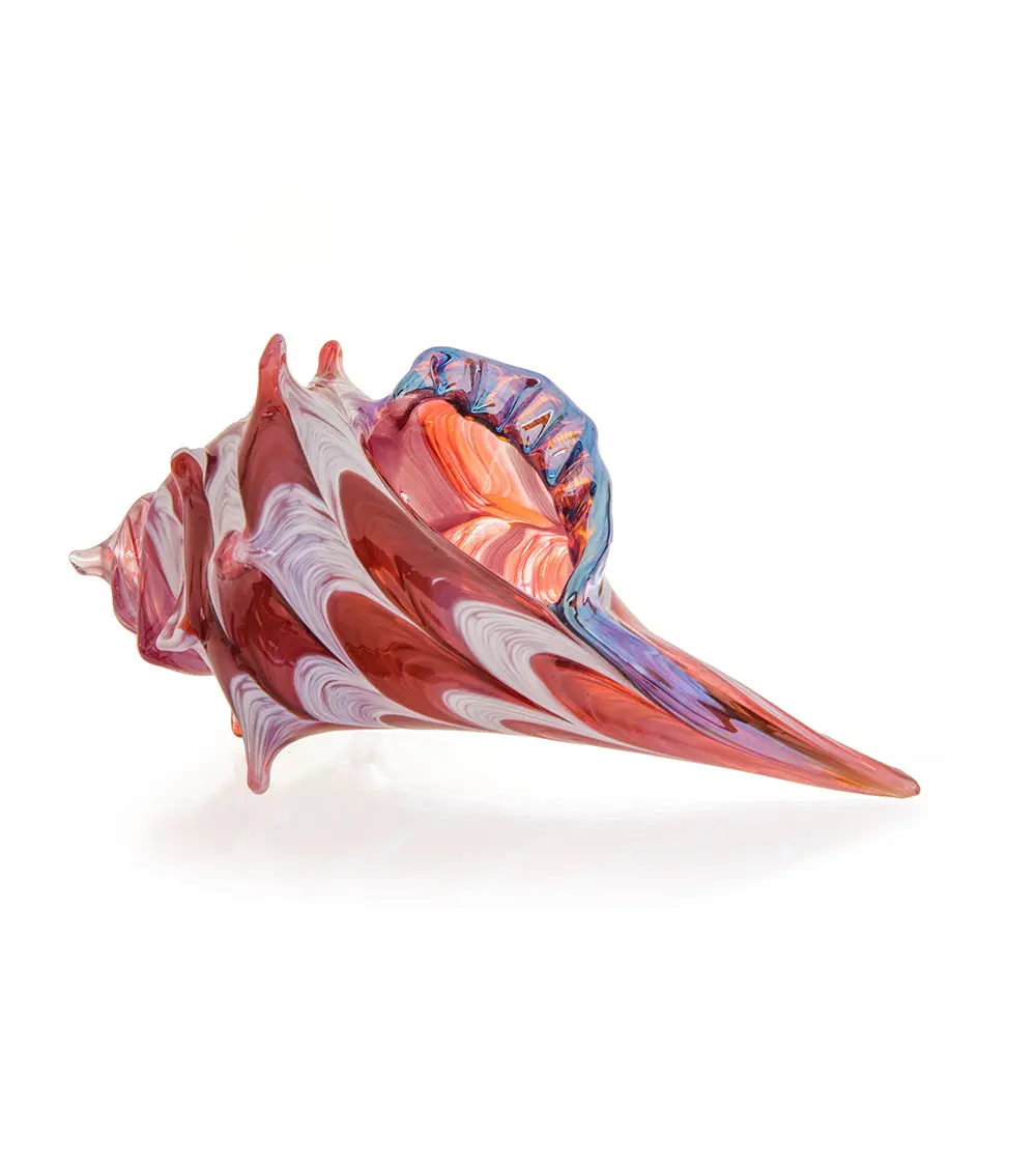 Glass Sculpture "Mini Conch Shell - Pink" By Ben Silver 1
