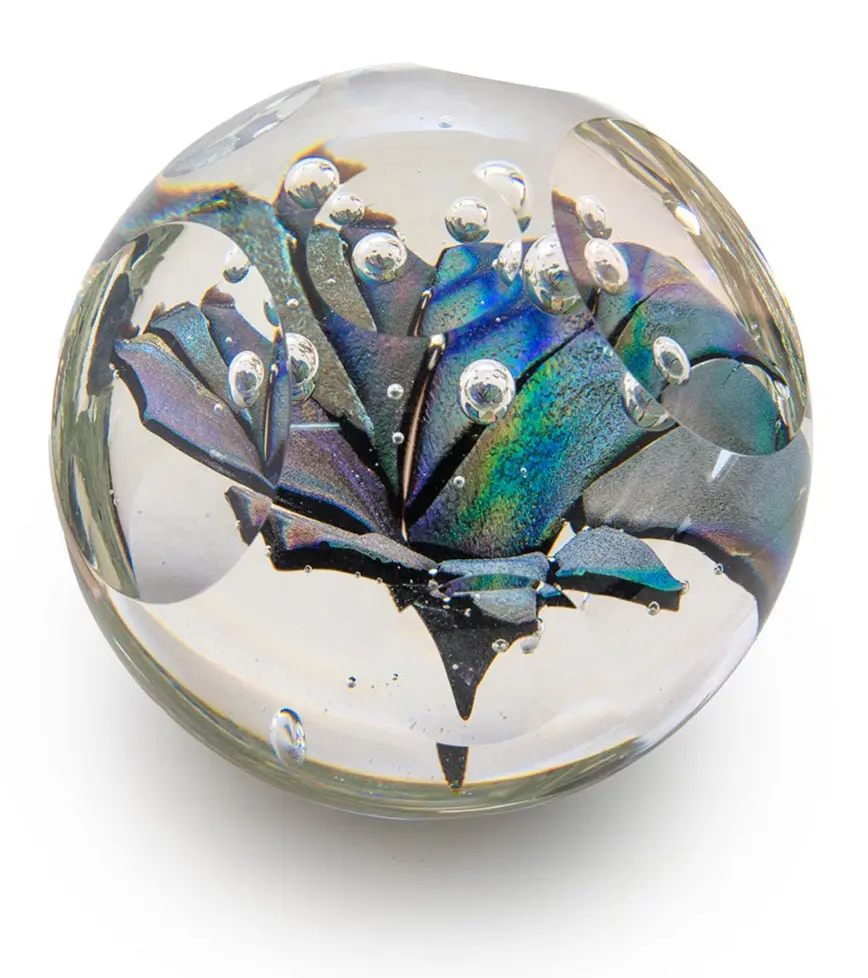 Glass Sculpture "Sparkling Faceted Paper Weight" By Ben Silver 1