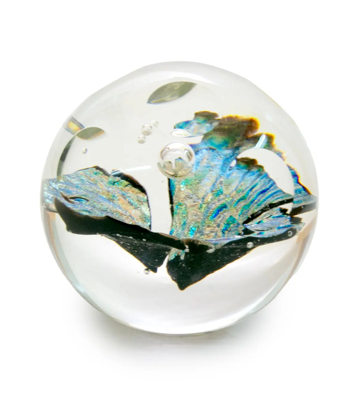 Glass Sculpture "Sparkling Faceted Paper Weight" By Ben Silver 1