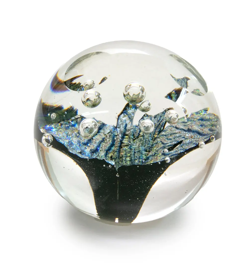 Glass Sculpture "Sparkling Faceted Paper Weight" By Ben Silver 1