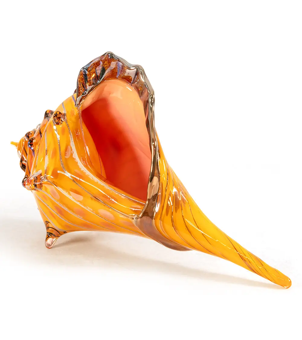 Glass Sculpture "Conch Shell Coral" By Ben Silver 2