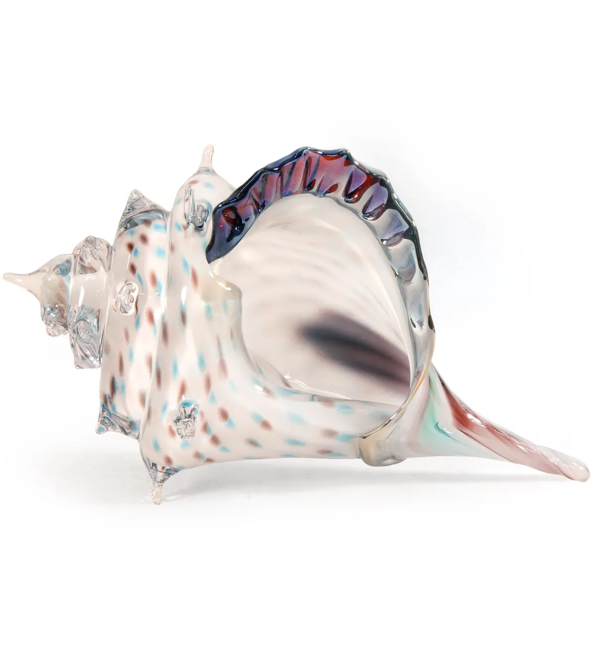 Glass Sculpture "Conch Shell White" By Ben Silver 1