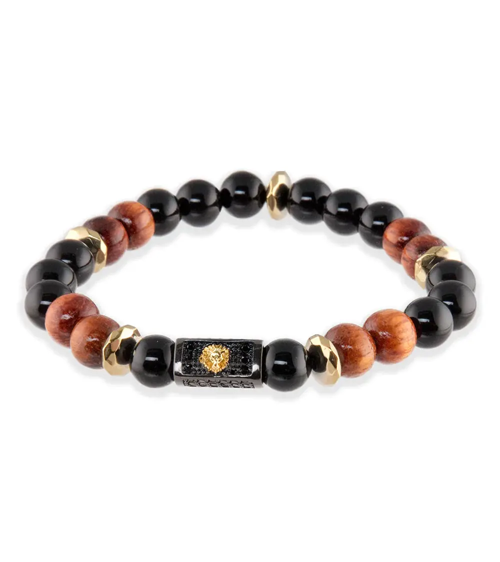 Onyx, Koa, Gold Hematite Bracelet By Bergan 1