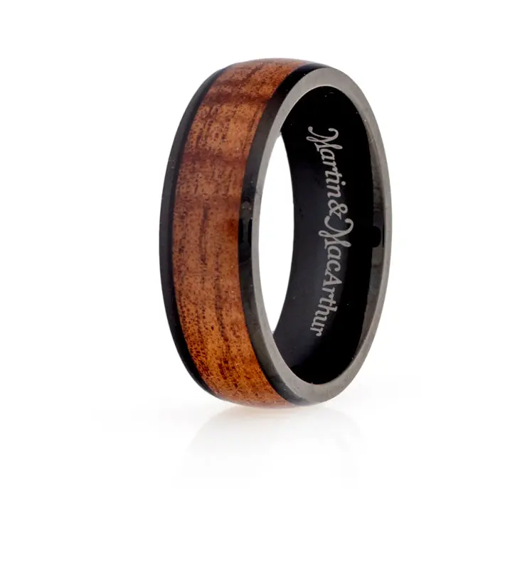 Koa Eternity Ring - Curved Black Cobalt 1