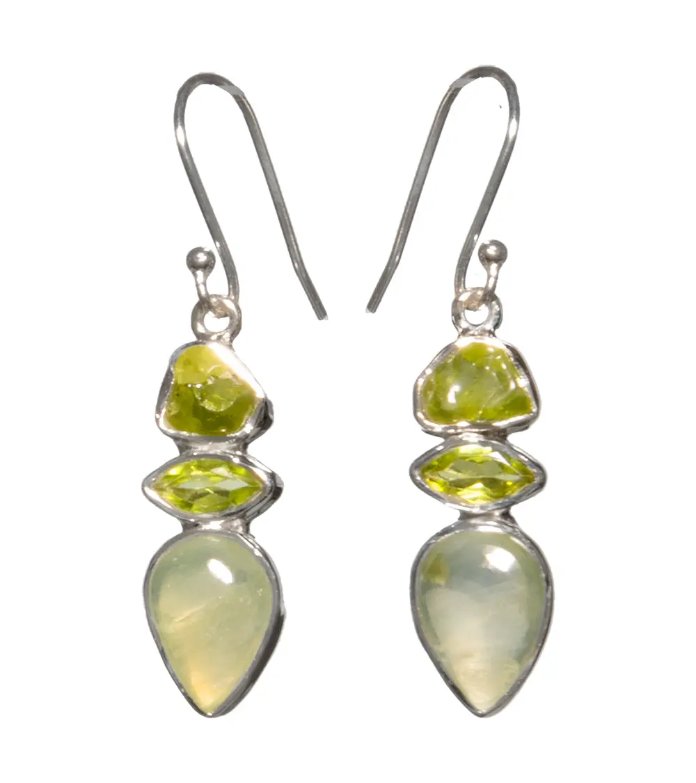 Peridot & Prehnite Earrings - Bobb36082 1
