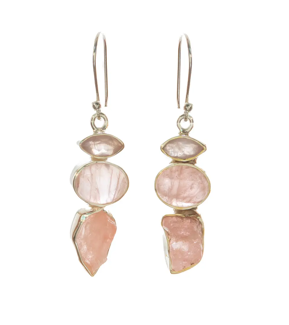 Rose Quartz Earrings 1
