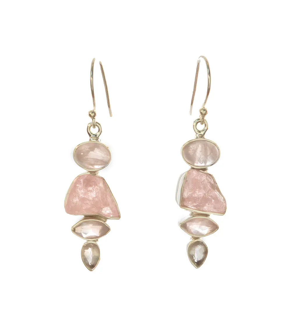 Rose Quartz & Morganite Earrings 1