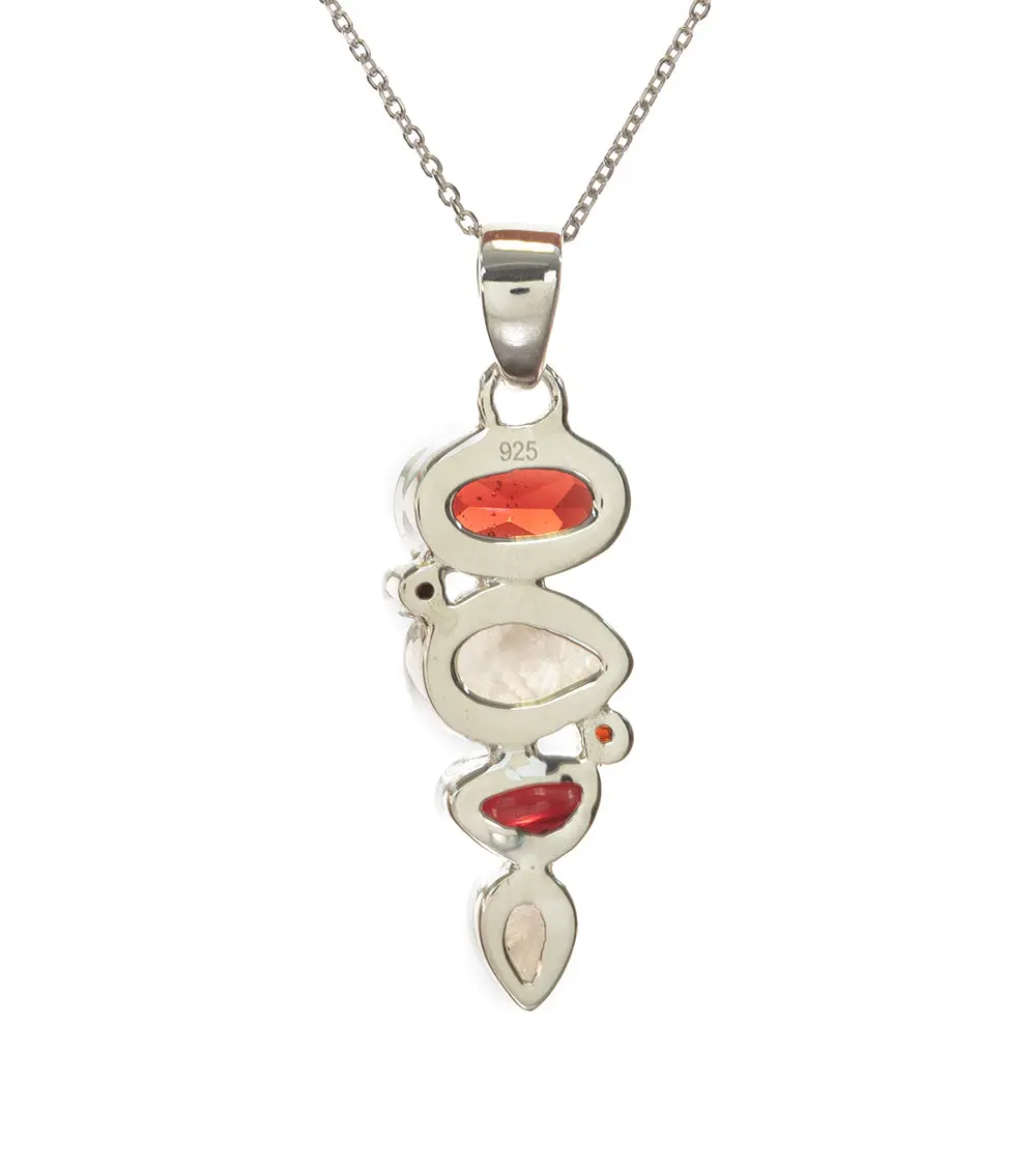 Garnet & Rainbow Moonstone Pendant 2