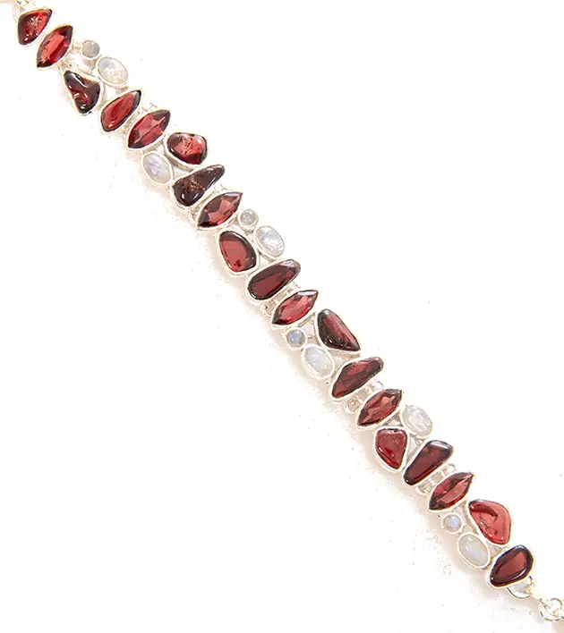 Garnet & Rainbow Moonstone Bracelet 1