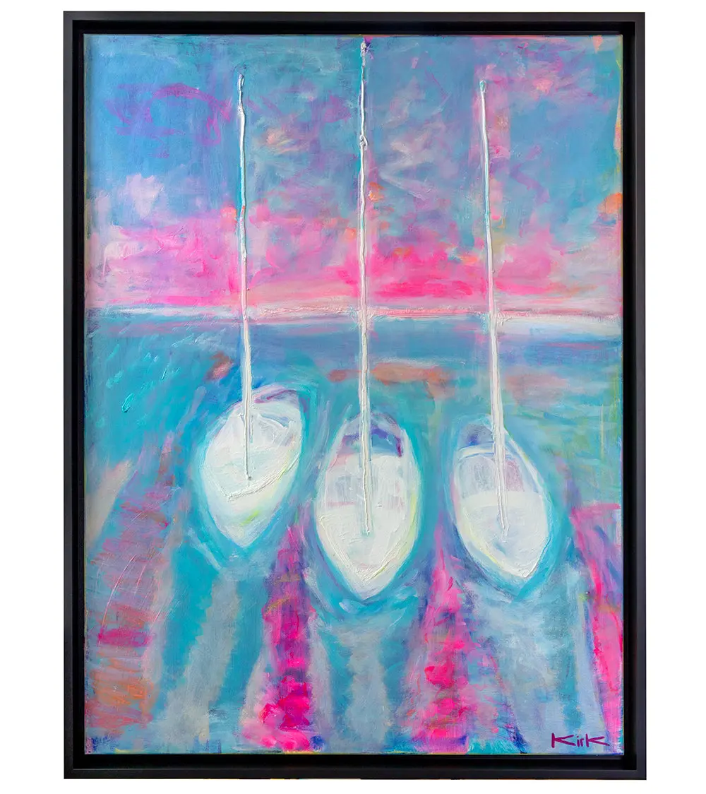 3 Happy Boats By Kirk Boes, Framed 1