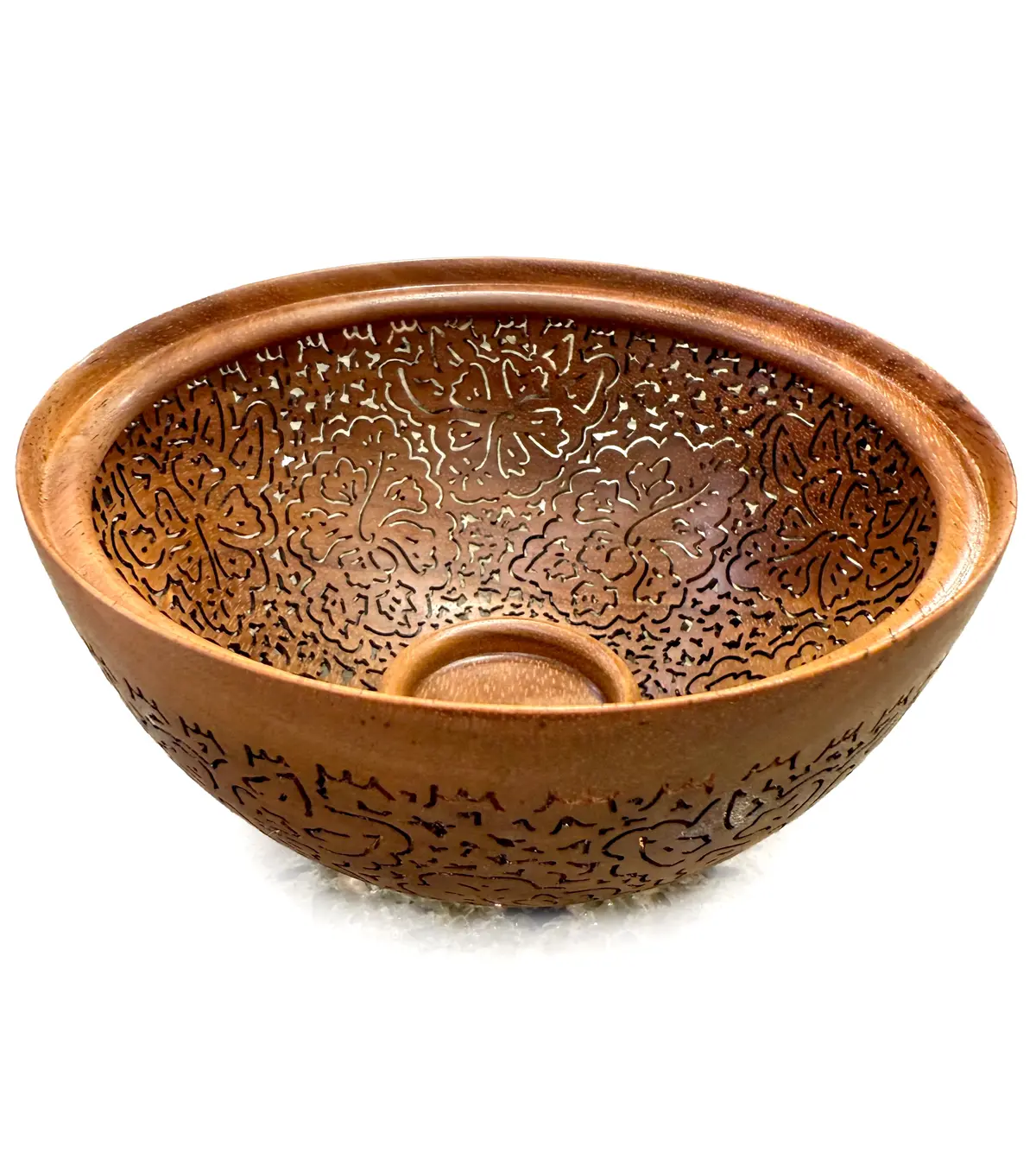 Pierced Koa Bowl "Hibiscus" By Patrick And Peggy Bookey - Boop44712 1