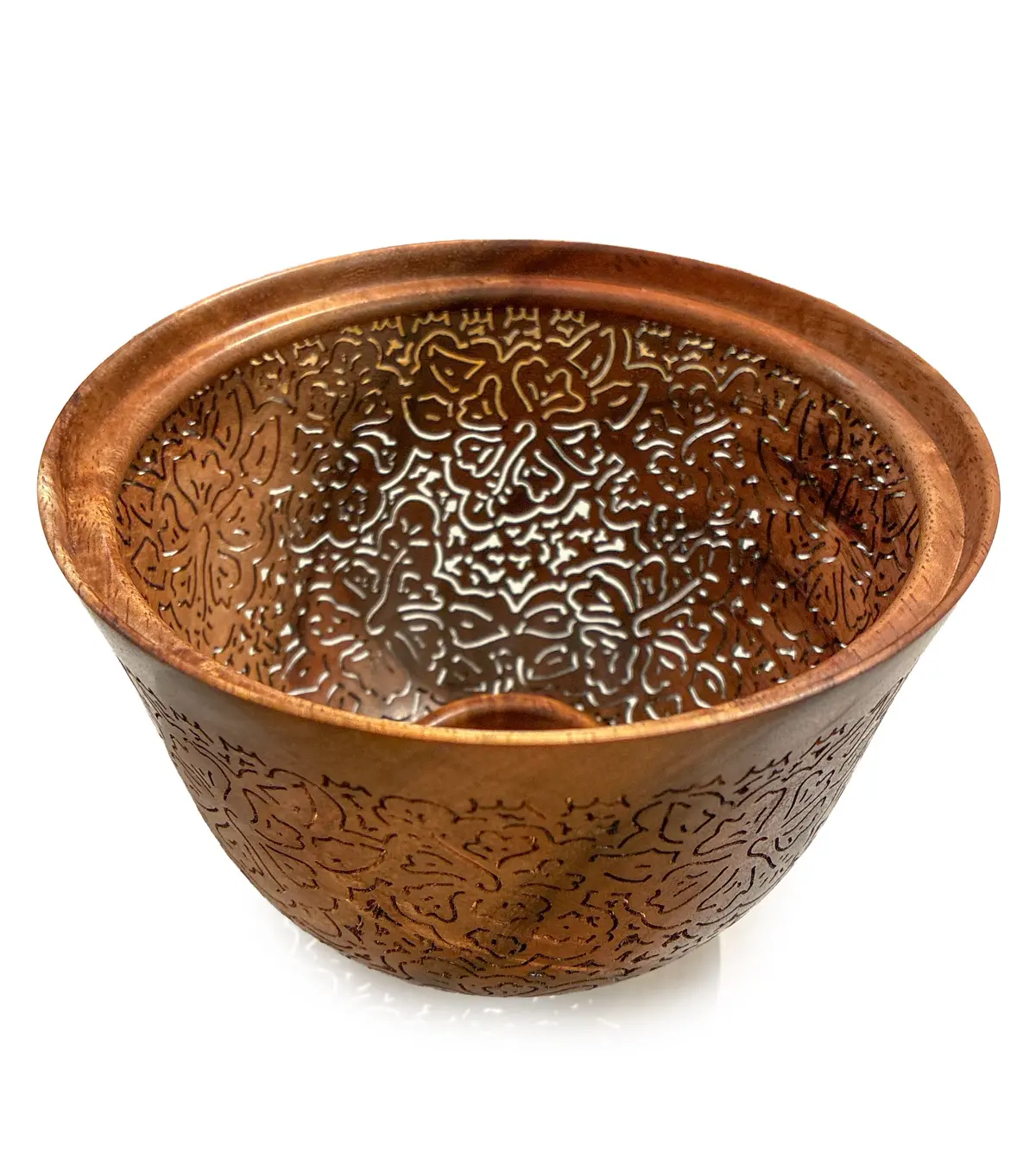 Pierced Koa Bowl "Hibiscus" By Patrick And Peggy Bookey - Boop44716 1