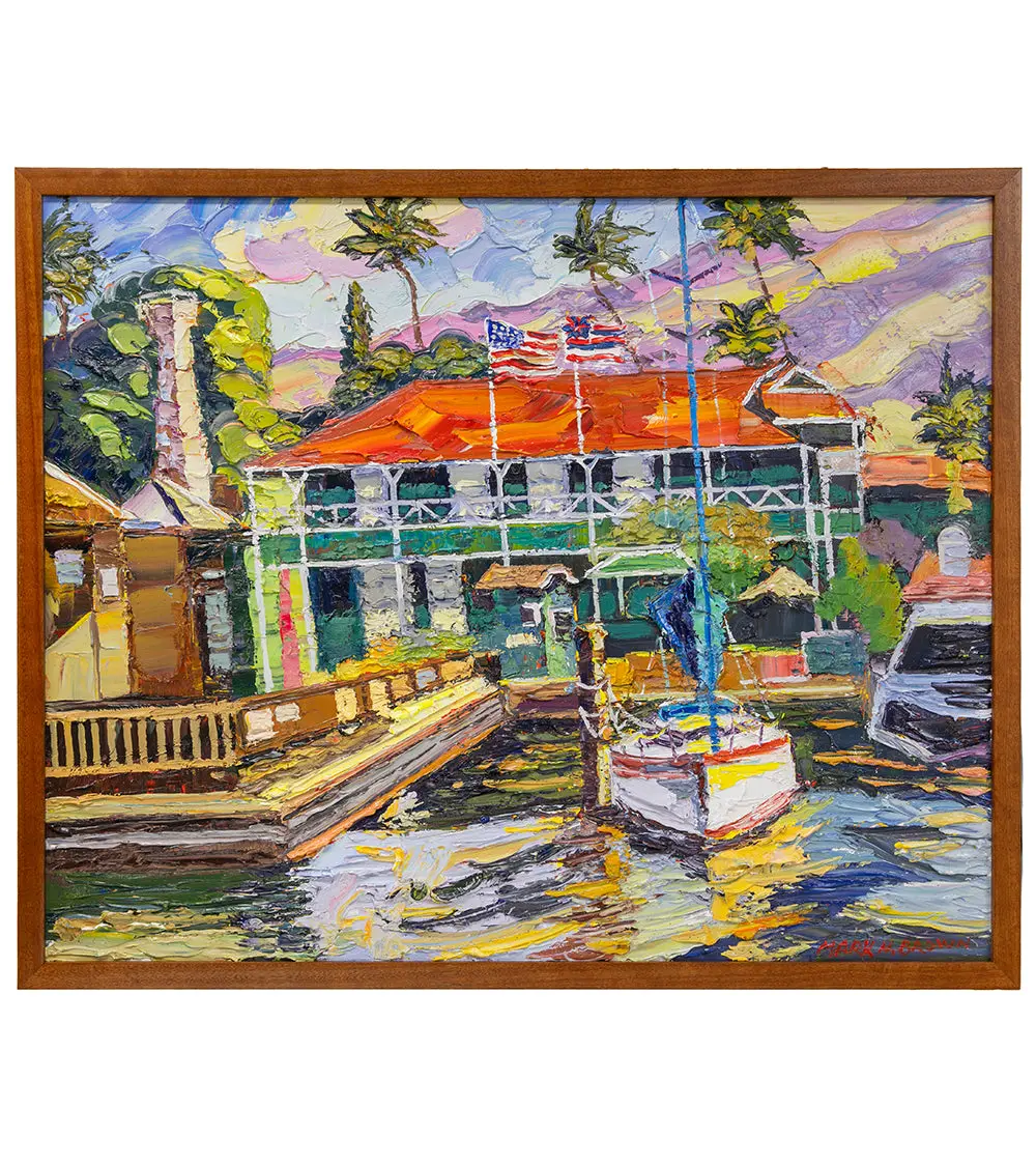 Stars & Stripes Over Pioneer Inn, Lahaina By Mark Brown 1