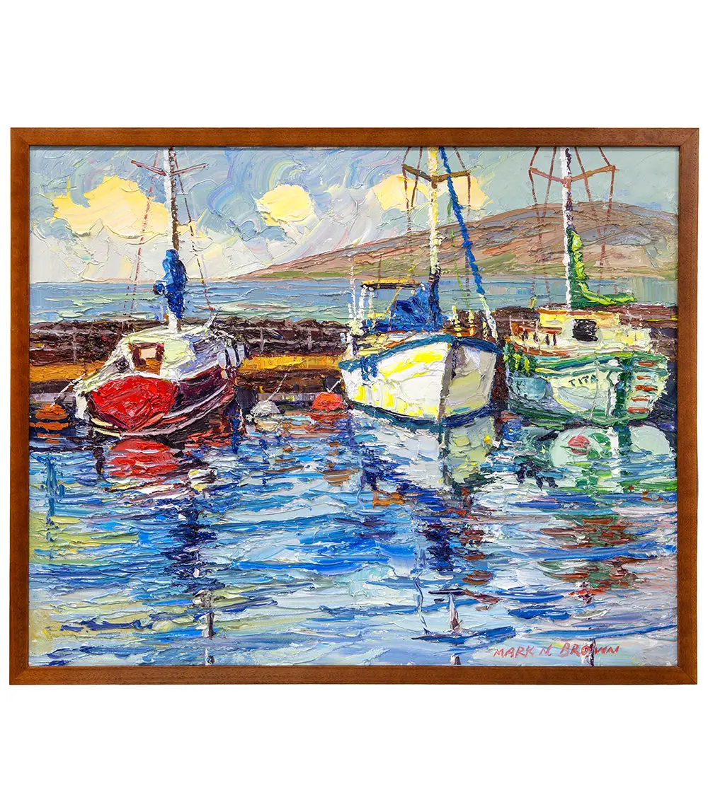 Boats At Lahaina Harbor By Mark Brown 1
