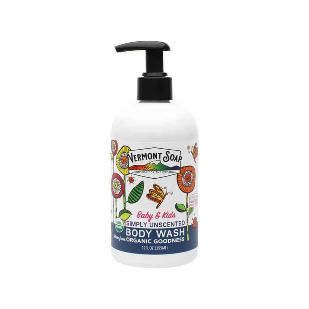 Baby & Kids Simply Unscented Body Wash 12Oz / 355Ml - Vermont Soap 1