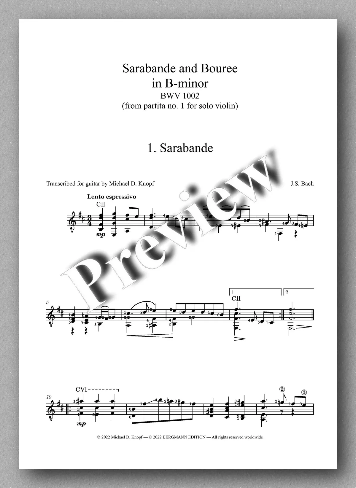 Bach-Knopf, Sarabande And Bouree In B-Minor 2