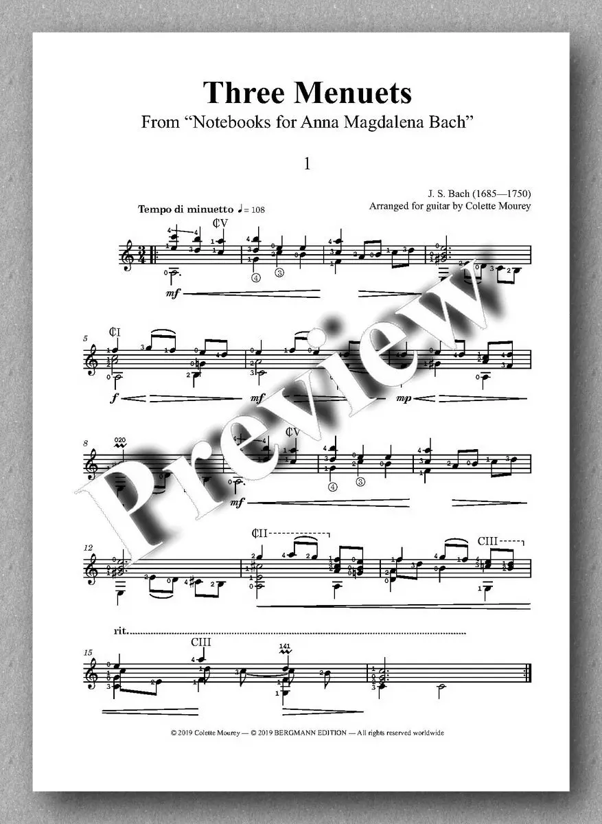 Bach-Mourey, Three Menuets 2