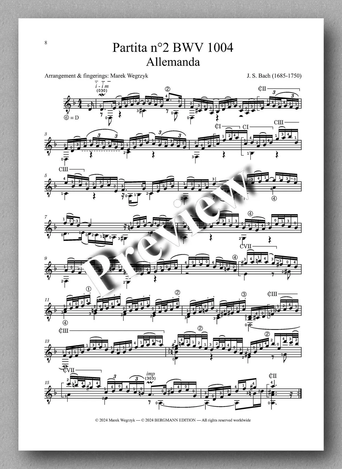 Bach-Wegrzyk, Partita N°2 Bwv 1004 2
