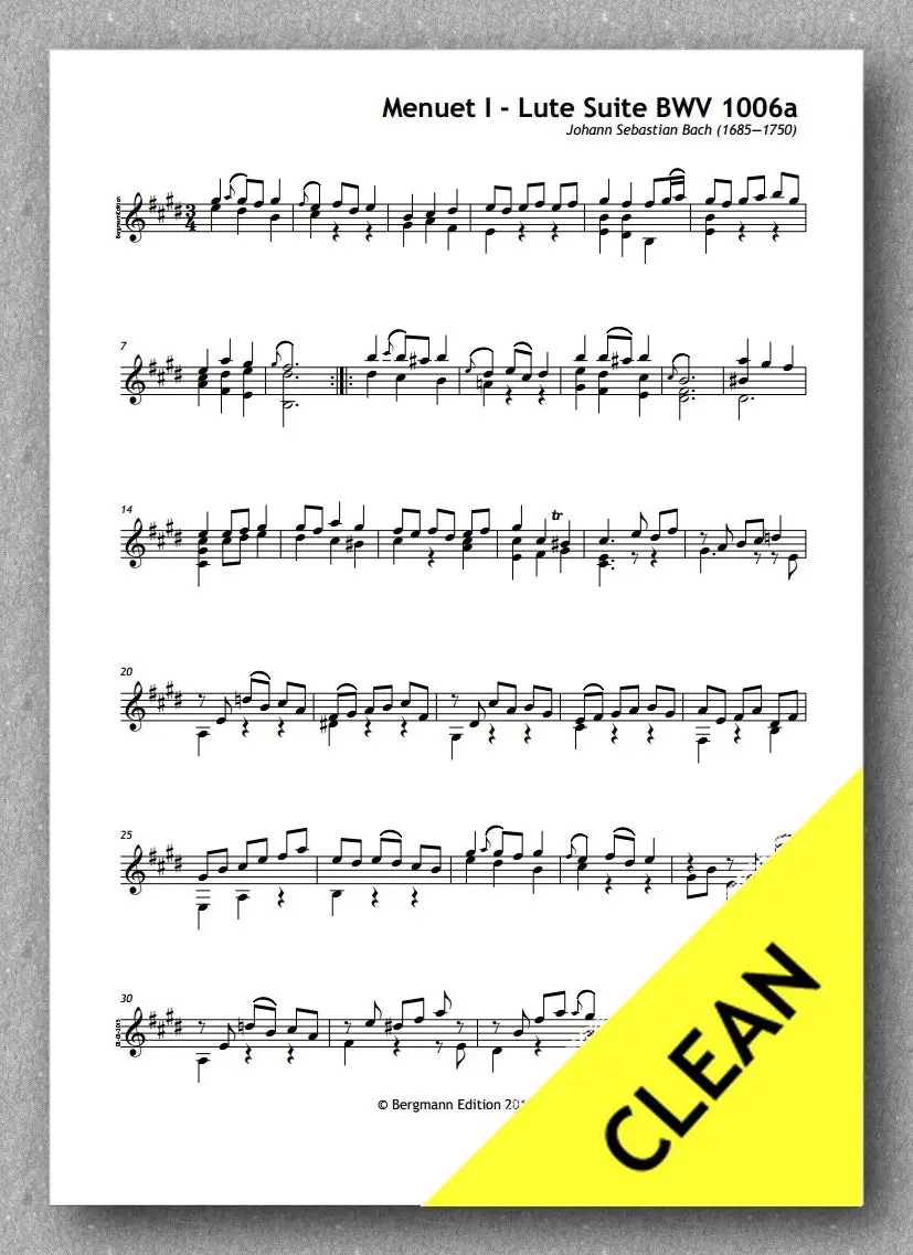 Bach Bwv 1006A , Menuet I 2
