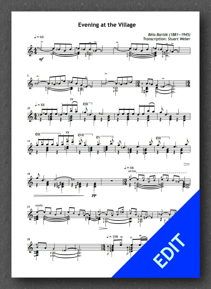 Bartok-Weber, Evening At The Village 2