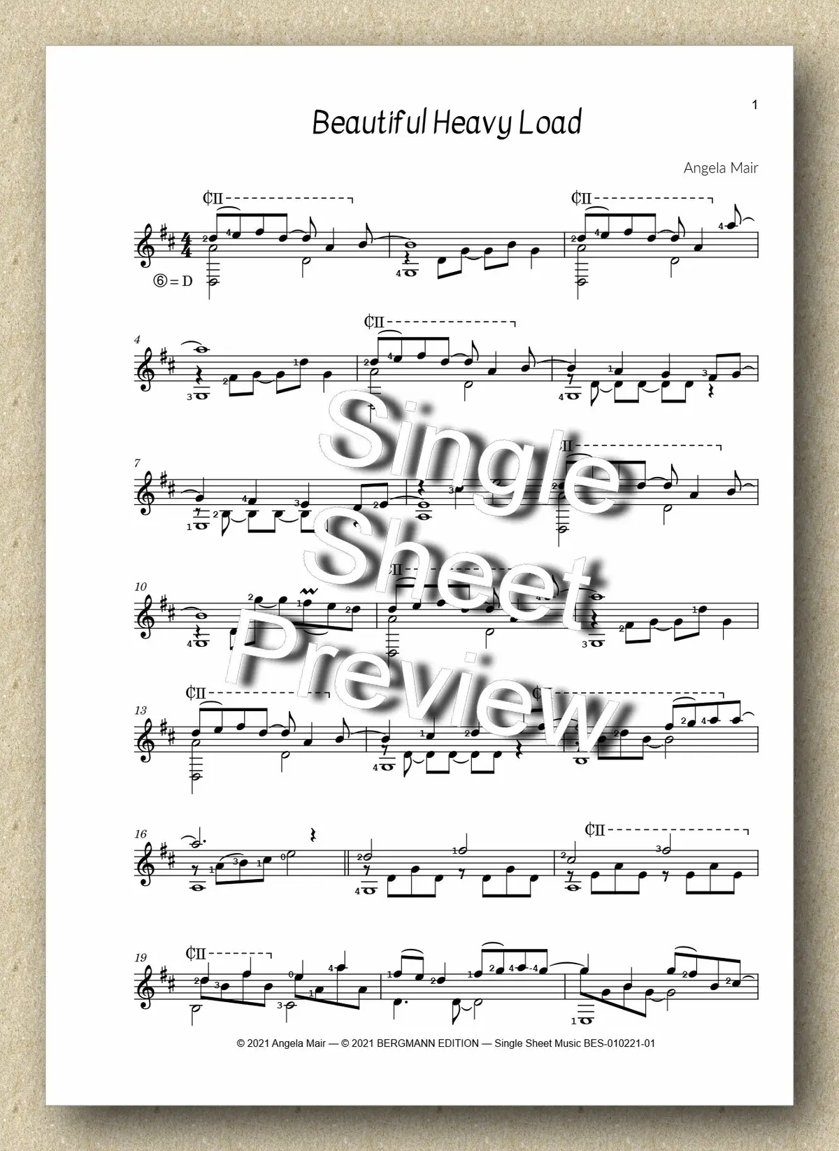 Angela Mair, Beautiful Heavy Load (For Solo Guitar) 2