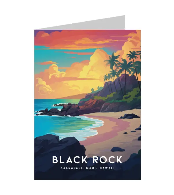 Greeting Card "Black Rock, Maui" Hawaii Travel Art 1