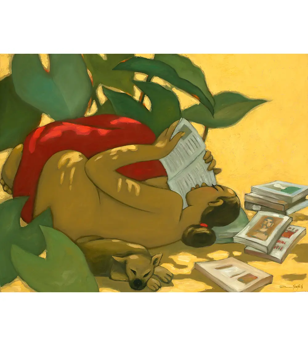 Original Painting: Bookworm By Tim Nguyen 1