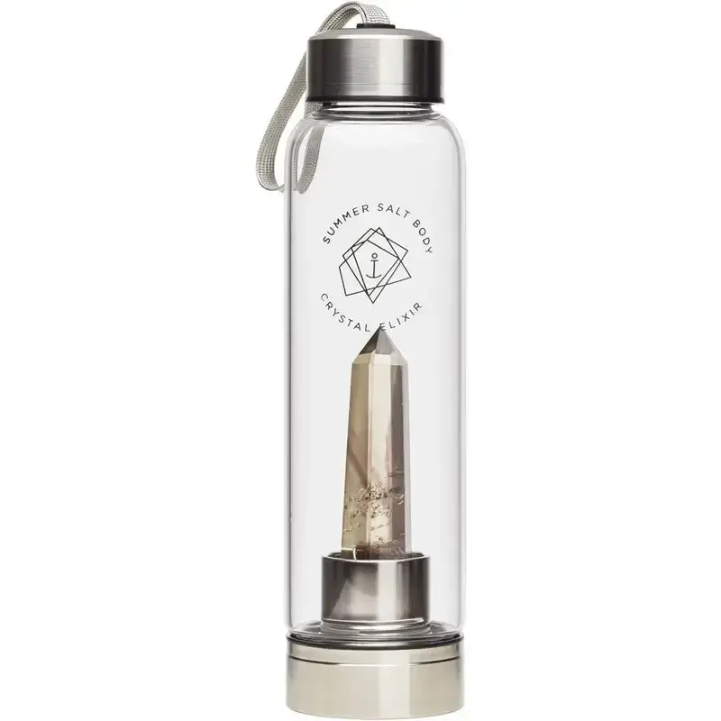 Smoky Quartz Crystal Elixir - Glass Water Bottle 550Ml 1