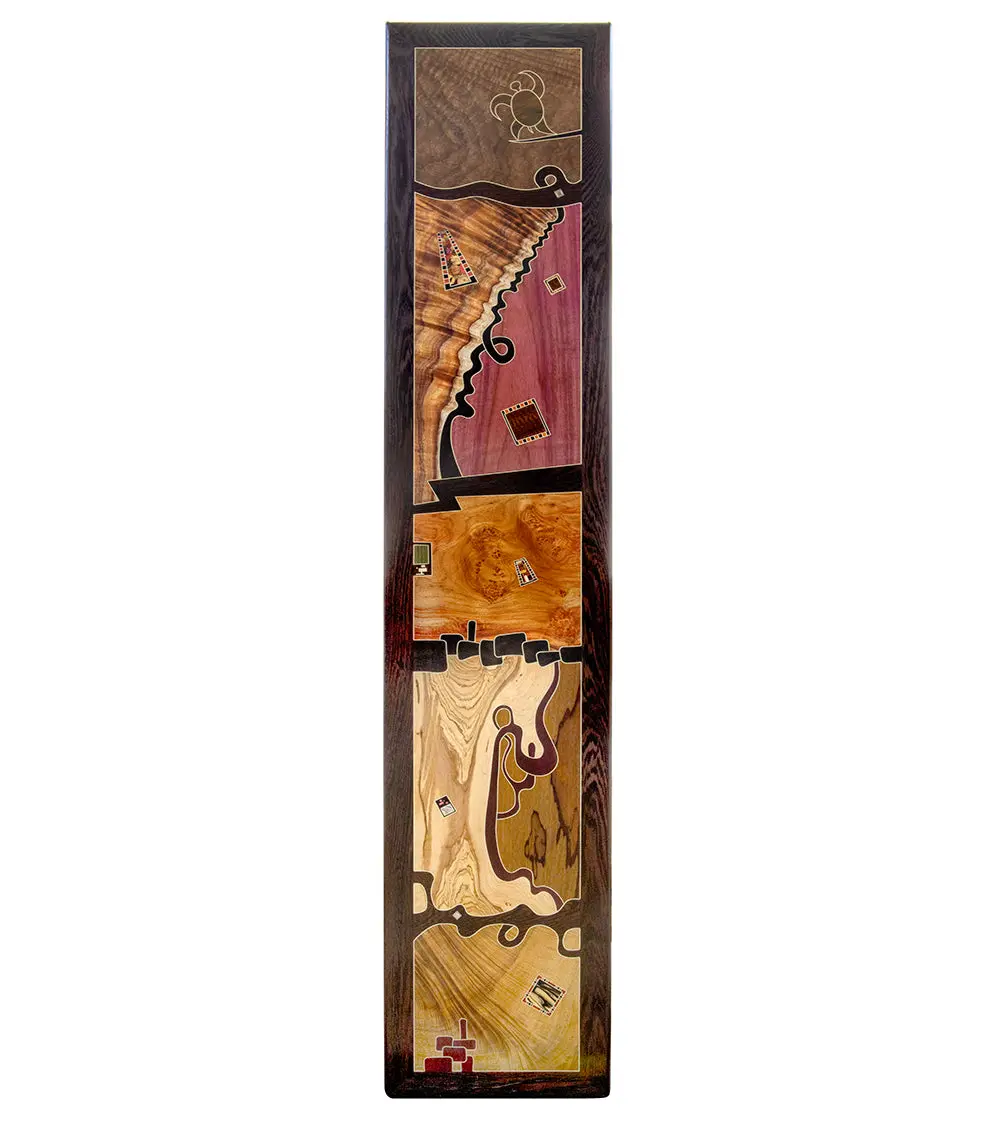 Wood Inlay Mural "Three Thumbs" By Chris Cantwell 1