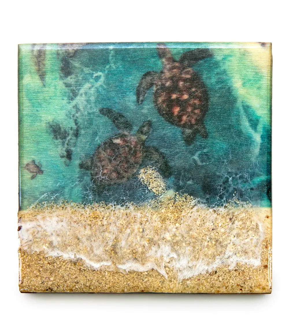 Resin Sand "Honu" Coaster 1